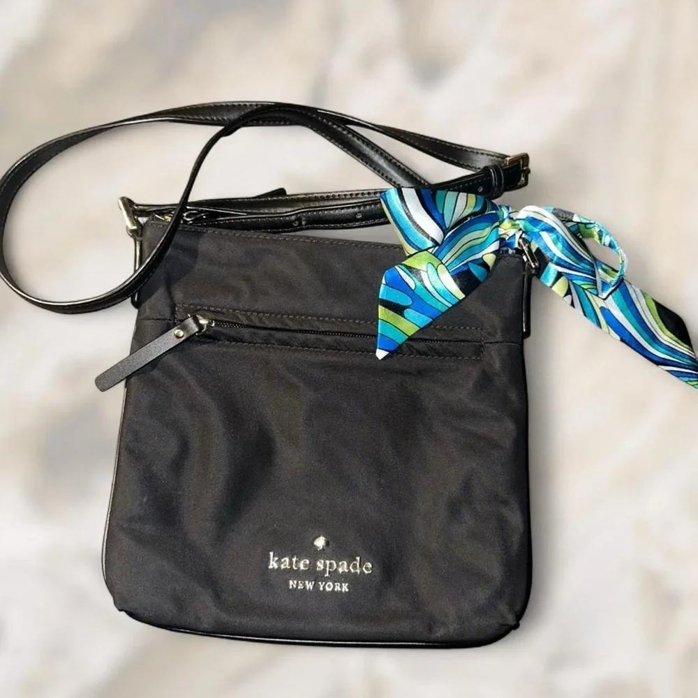 Kate Spade Watson Lane Hester Black Crossbody Purse with Scarf